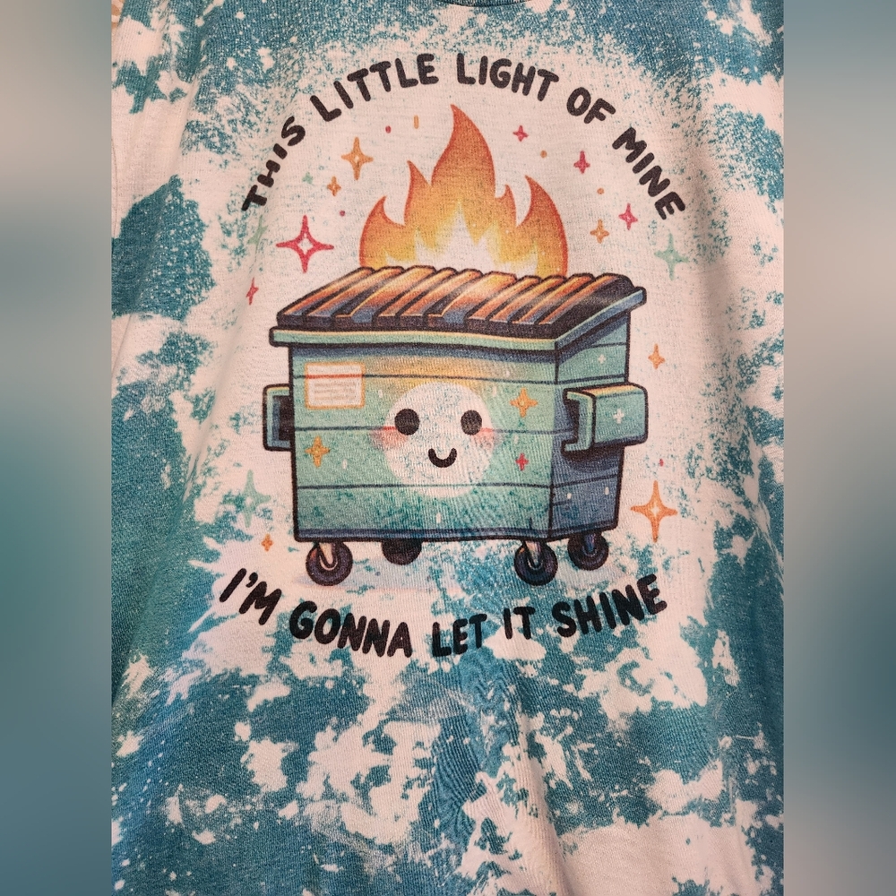 LG Optimistic Dumpster Fire graphic tee
